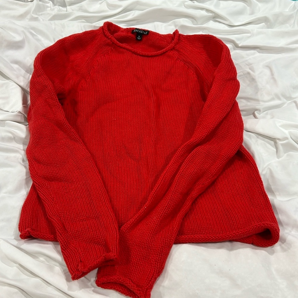 Women’s Size Small 100% Cotton Red Sweater